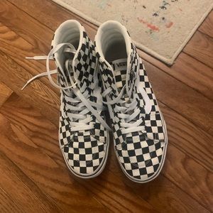 High Top Checkered Vans